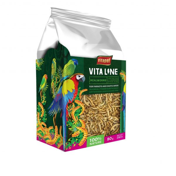Vitaline Mealybug larvae for parrots and exotic birds (ZVP-4215) 80g